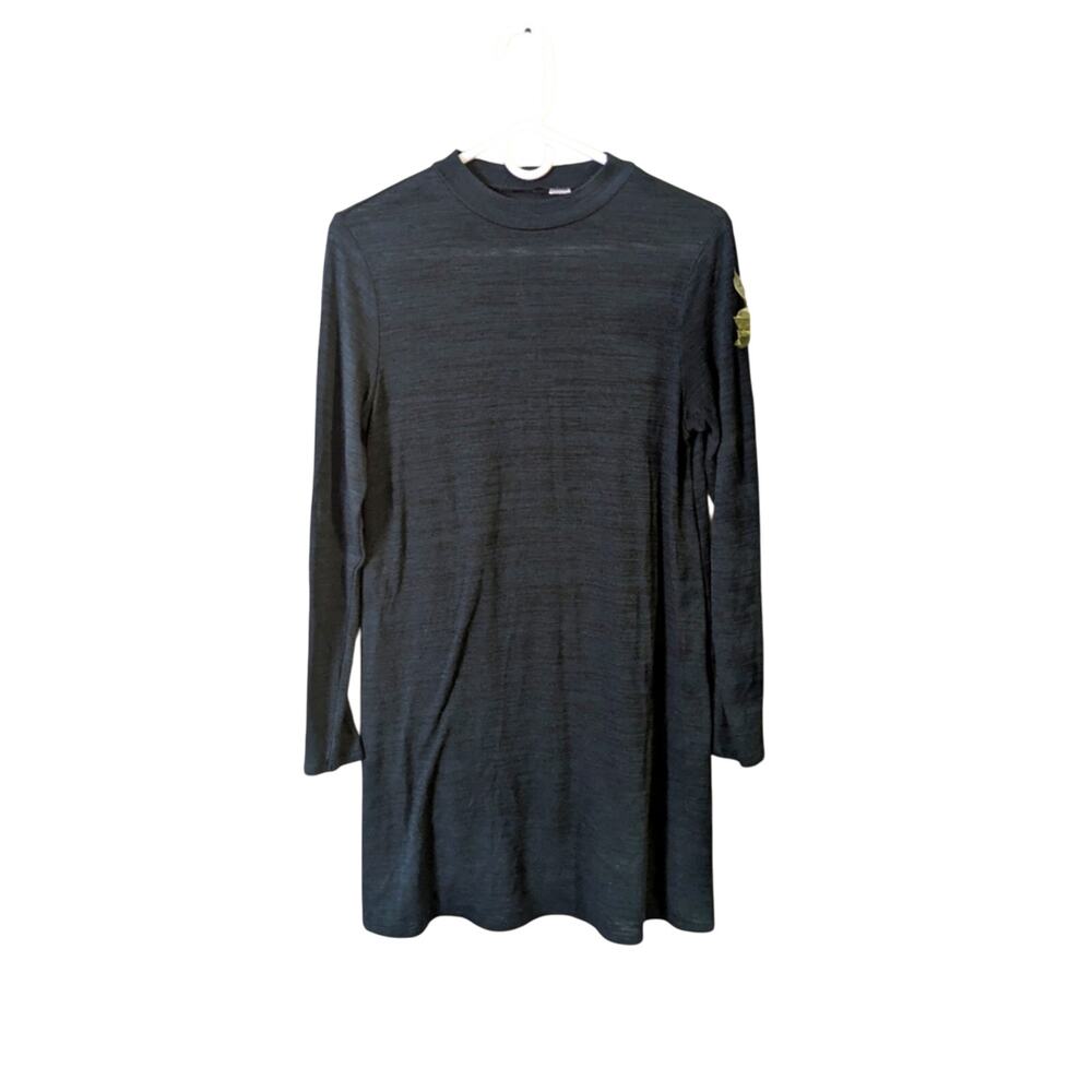 Mock neck A-line dress hunter green SZ M